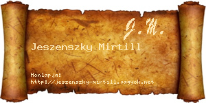 Jeszenszky Mirtill névjegykártya
